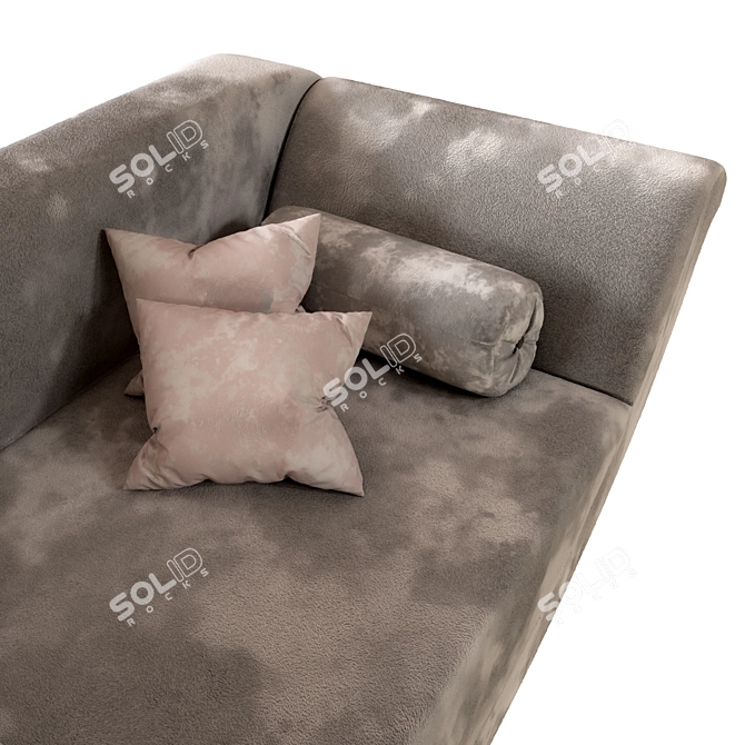 Elegant Gray Velvet Sofa 3D model image 3