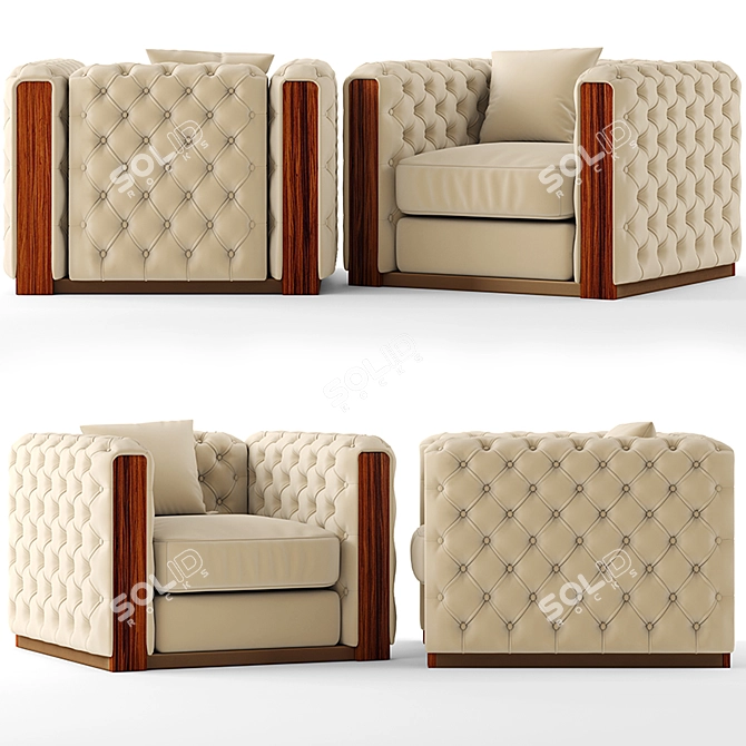 Elegant Jean Armchair: Stylish Comfort 3D model image 6