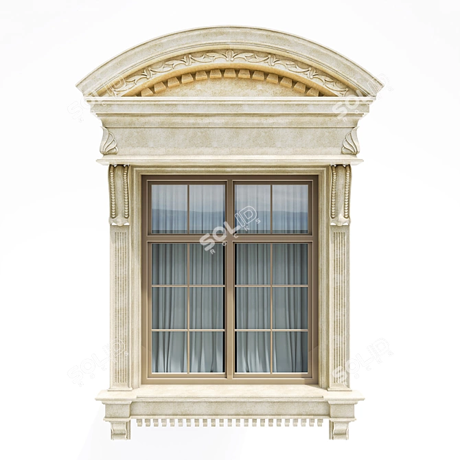 Classic Facade Window: Timeless Elegance 3D model image 1