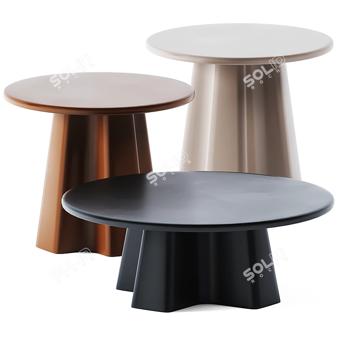 Sleek Metal Coffee Tables-XX 3D model image 1