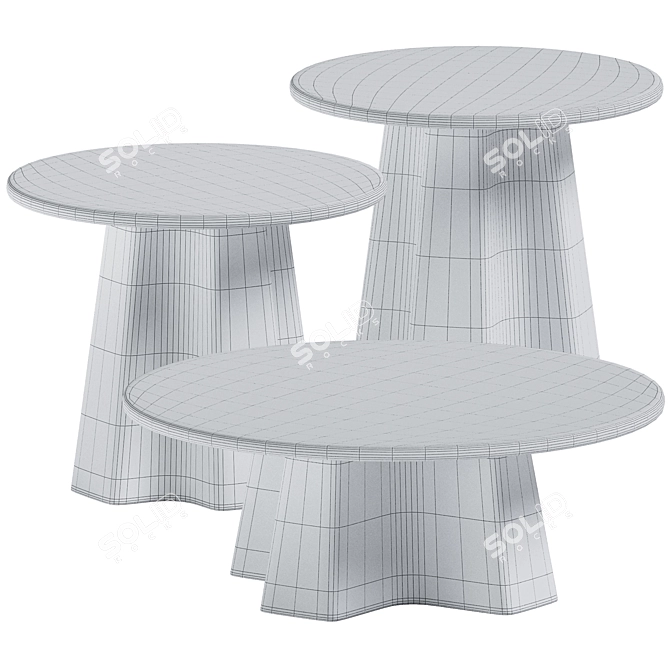 Sleek Metal Coffee Tables-XX 3D model image 2