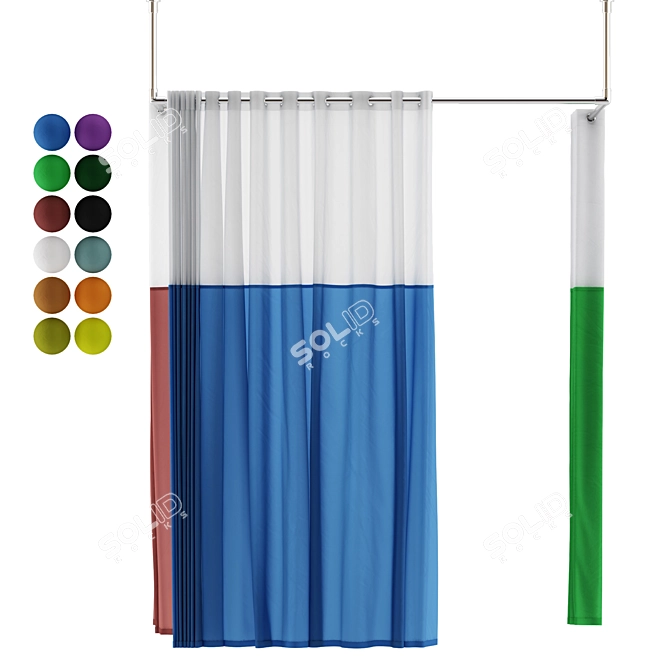 Medical Privacy Curtains 3D model image 1