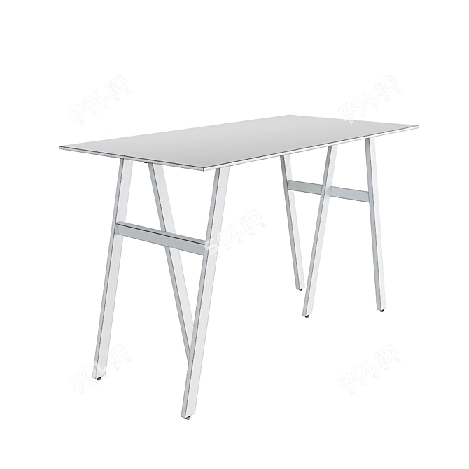 Sleek Glass Writing Desk 3D model image 2