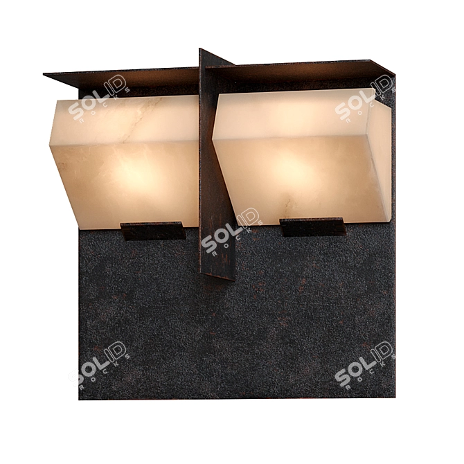 Modern Industrial Wall Lamp 3D model image 1