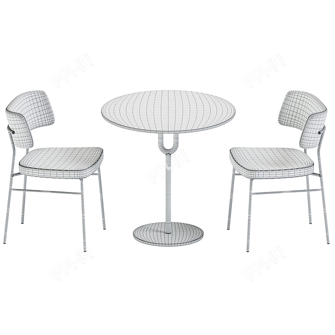 Modern Piper Pedestal Table & Marlen Chair 3D model image 5