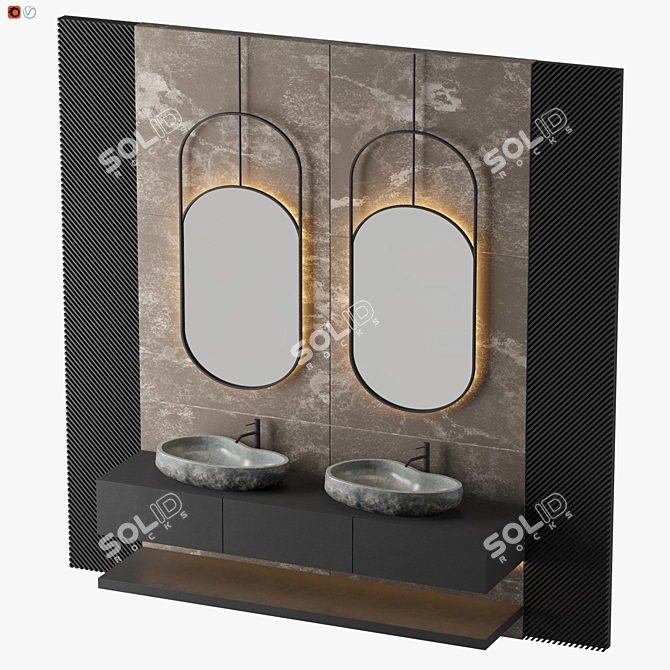 Luxury Belik Bathroom Set 3D model image 3