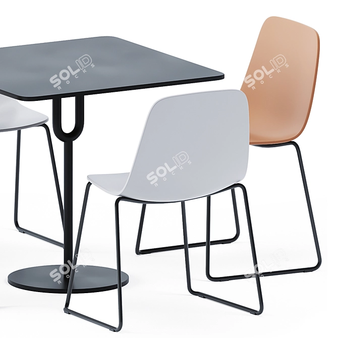 Elegant Piper Table & Maarten Chair 3D model image 3