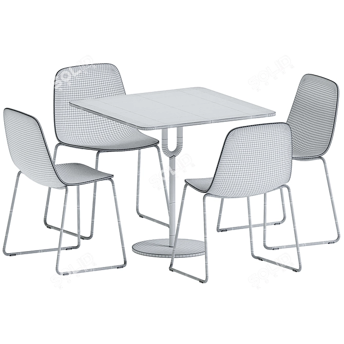 Elegant Piper Table & Maarten Chair 3D model image 4