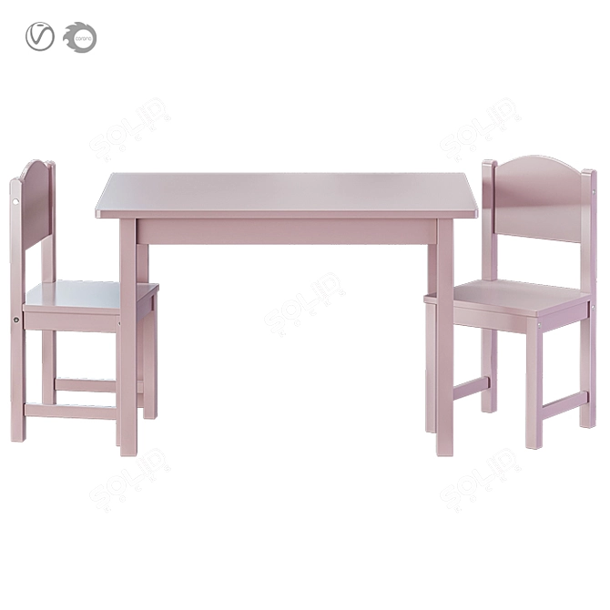 Sleek and Stylish IKEA SUNDVIK Kids Set 3D model image 4