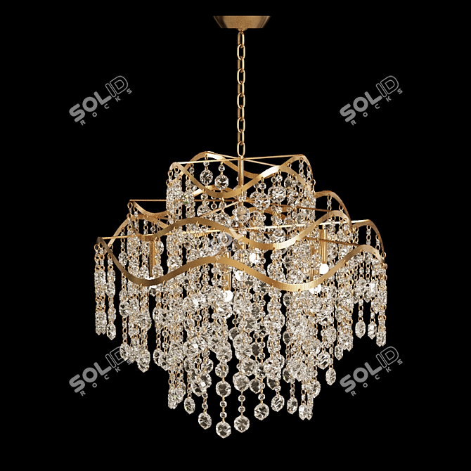 Elegant Glass Pendant Chandelier 3D model image 1