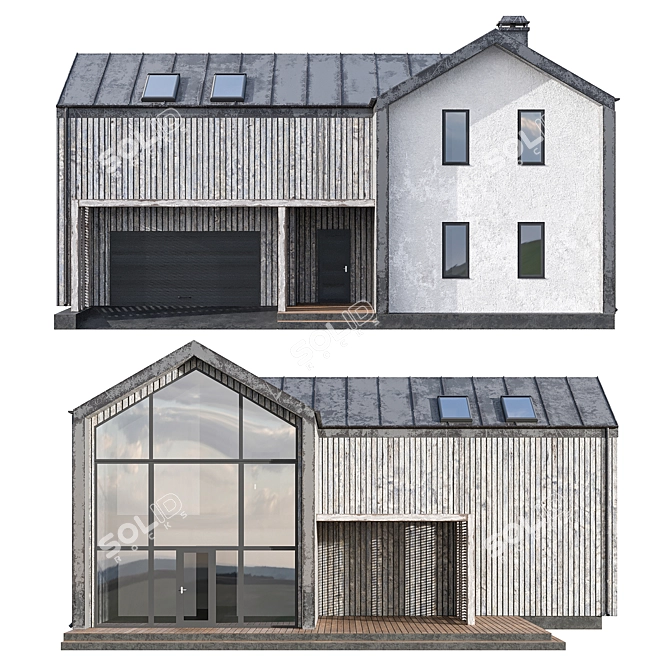 Vintage Barnhouse with Panoramic Windows 3D model image 6