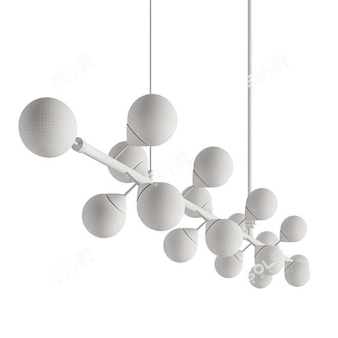 Modern Black Brass Chandelier 3D model image 3