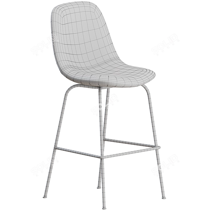 Elegant Eyes 4 Leg Barstool: Fredericia 3D model image 5