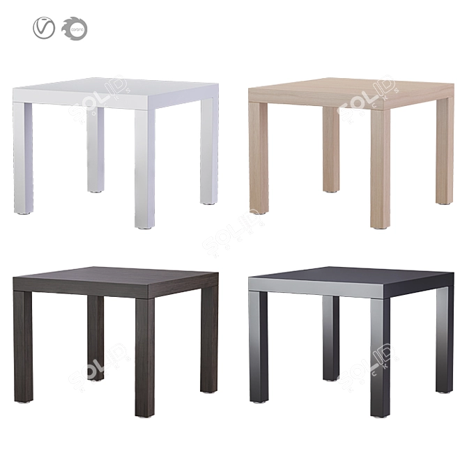 Modern Minimalist Lack Side Table 3D model image 1