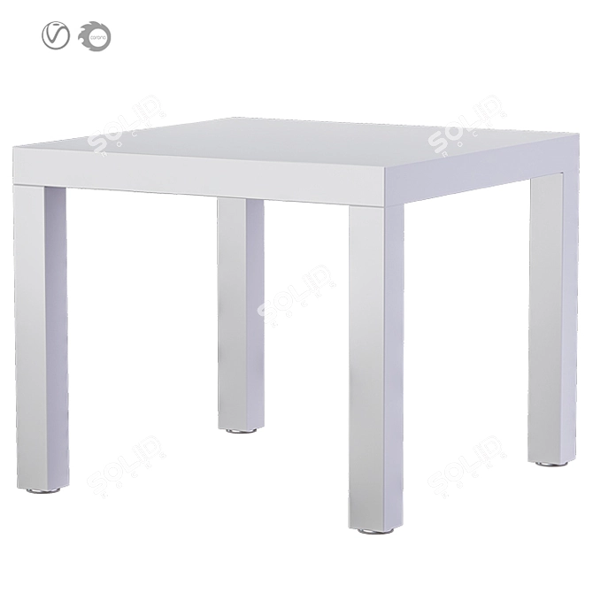 Modern Minimalist Lack Side Table 3D model image 2