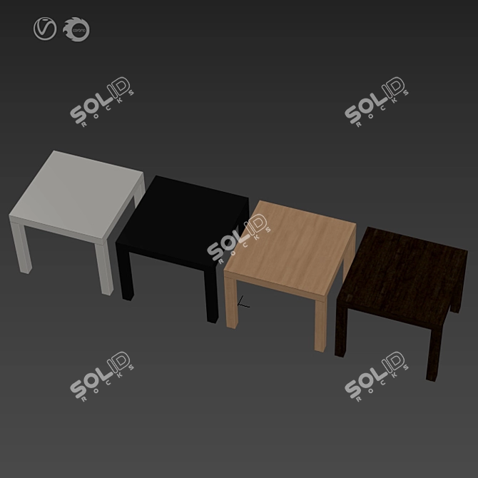Modern Minimalist Lack Side Table 3D model image 7