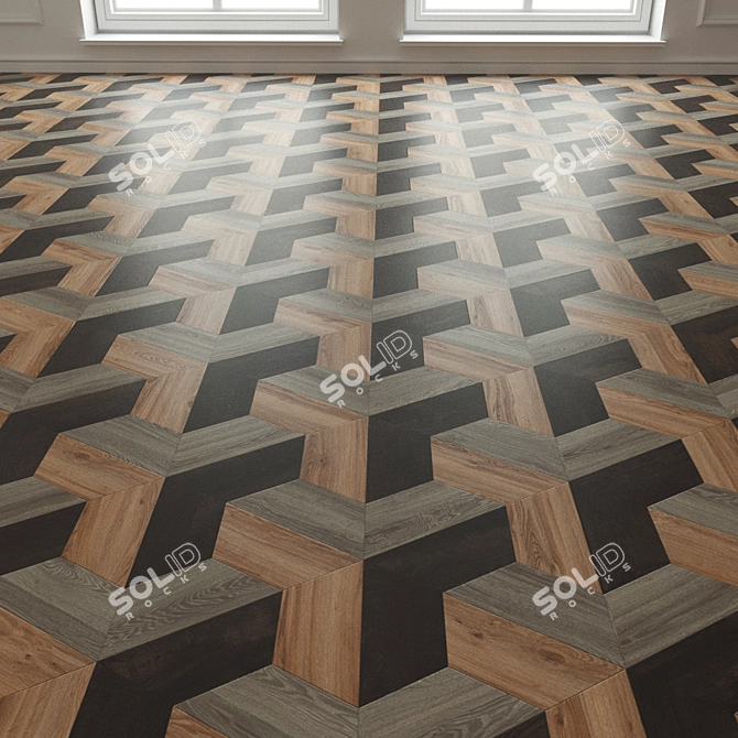 3D Porcelain Tile | Seamless Texture | Blackjack Oak 3D model image 3