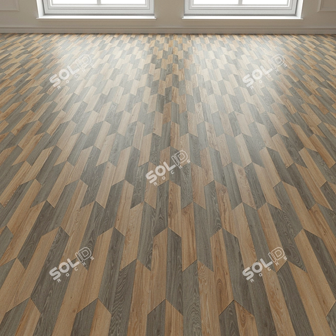 Arrow Chevron Drop Porcelain Stoneware Tile 3D model image 2