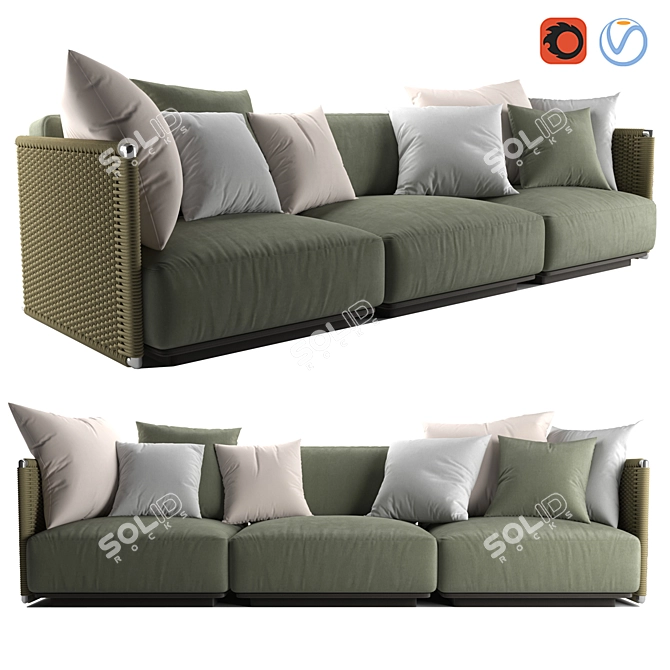 Flexform Eddy: Outdoor Elegance 3D model image 6