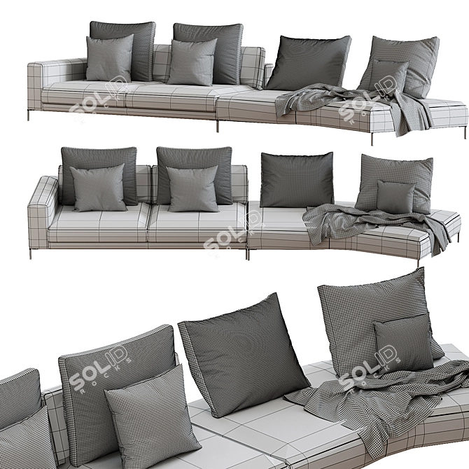 Ditre Italia Union Sofa: Modern Design, Superior Craftsmanship 3D model image 6