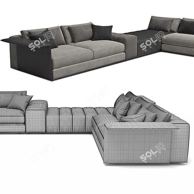 Luxury Freeman Minotti Sofa 3D model image 2