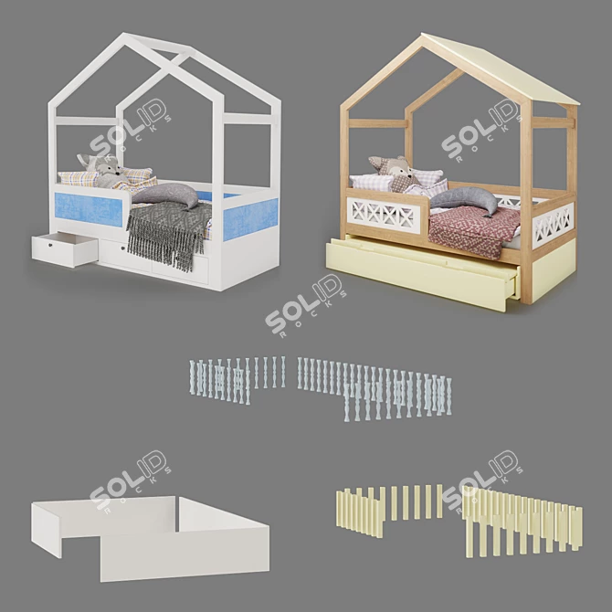 Customizable Modern Crib 3D model image 2