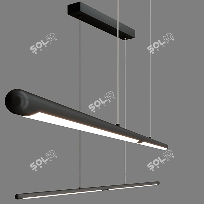 Sleek Black LED Pendant Light 3D model image 1