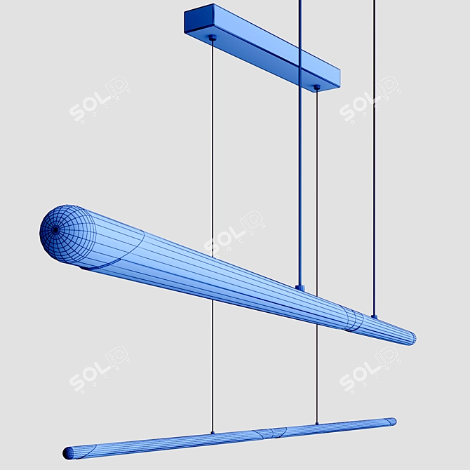 Sleek Black LED Pendant Light 3D model image 3