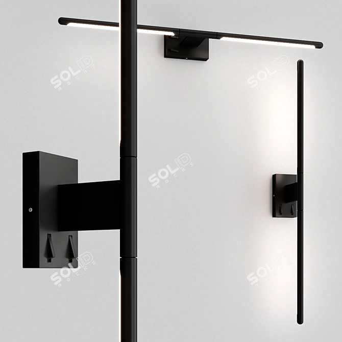 Modern Metal and Acrylic LED Wall Lamp 3D model image 1