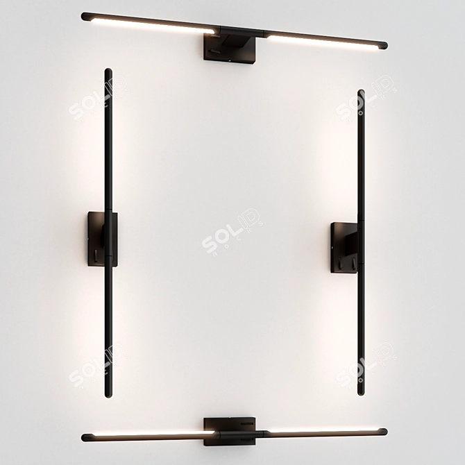 Modern Metal and Acrylic LED Wall Lamp 3D model image 2