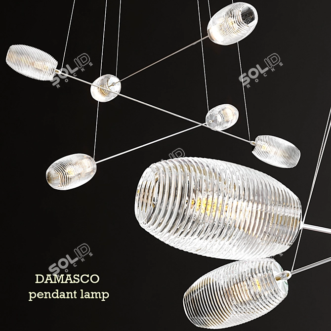 Damasco SP 6 P: Elegant Pendant Light 3D model image 1