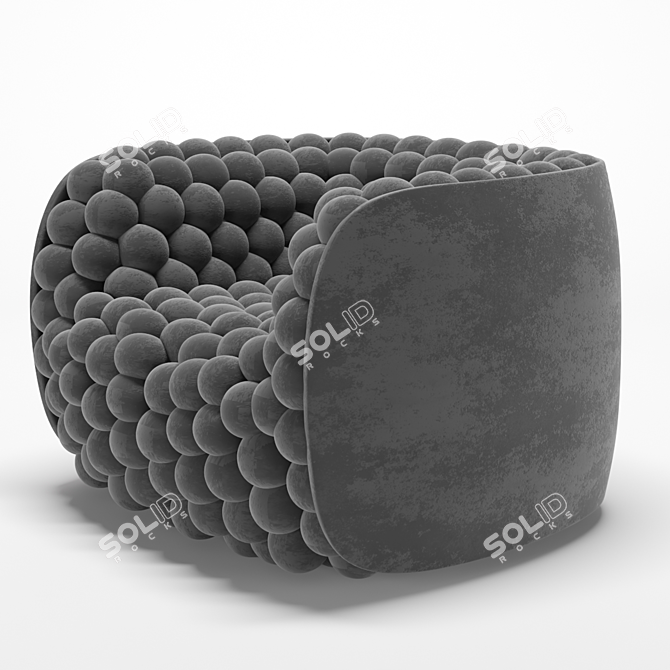 Velvet Bubble Chair: Simple Elegance 3D model image 3