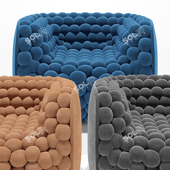 Velvet Bubble Chair: Simple Elegance 3D model image 4