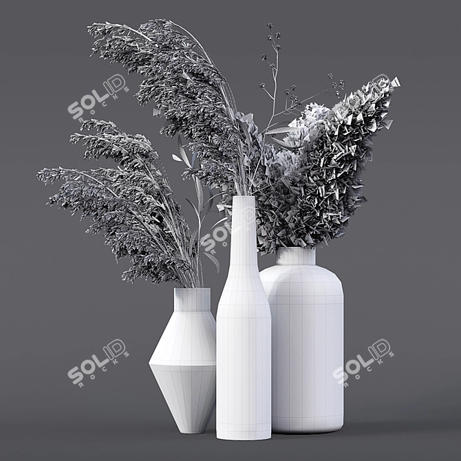 Elegant Dry Plant Décor 3D model image 4