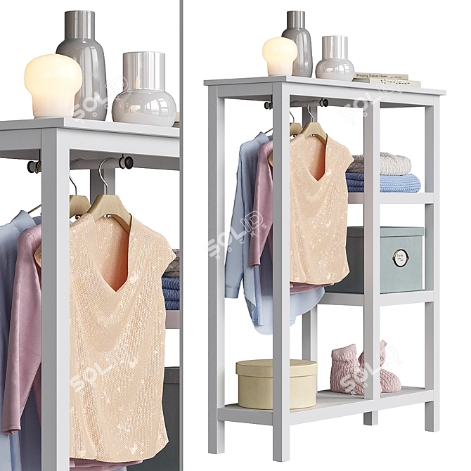 White Tinted Open Cabinet: Hemnes - Ikea 3D model image 2
