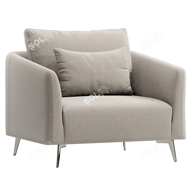 Elegant Aster Armchair: PBR Ready 3D model image 1