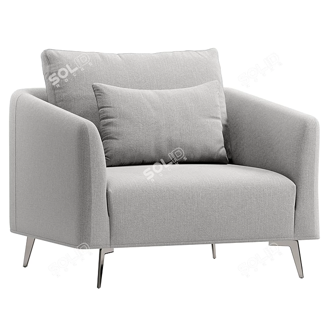 Elegant Aster Armchair: PBR Ready 3D model image 4