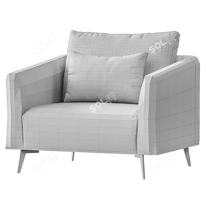 Elegant Aster Armchair: PBR Ready 3D model image 7