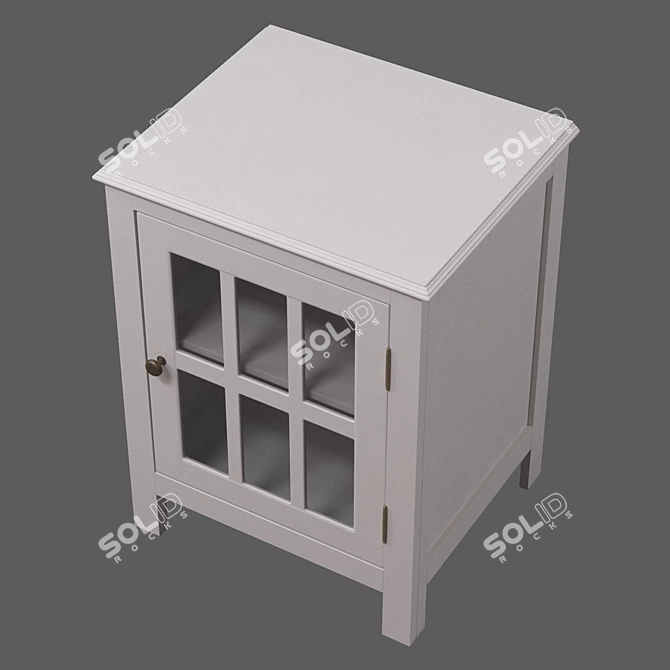 Elegant Glass-Paneled Accent Cabinet 3D model image 3