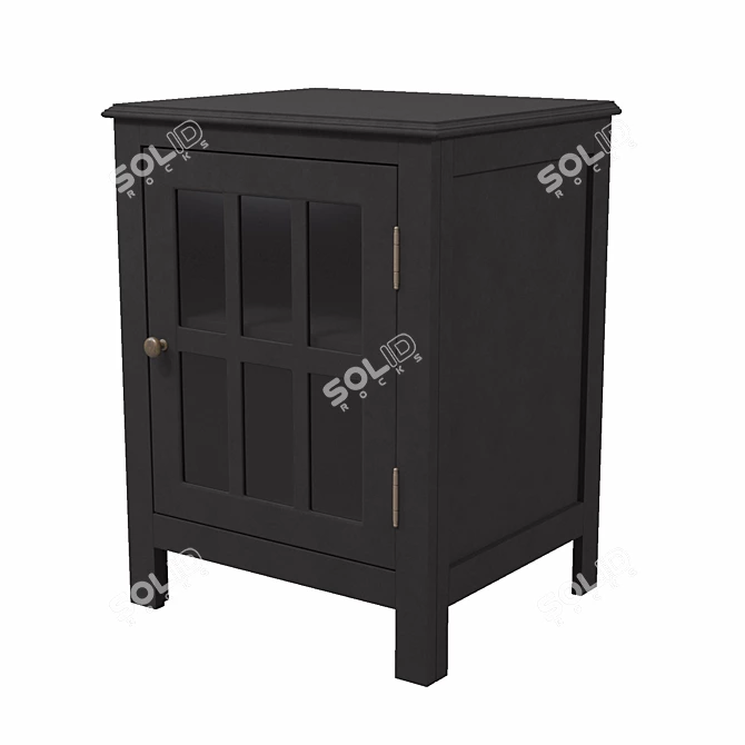 Elegant Glass-Paneled Accent Cabinet 3D model image 4