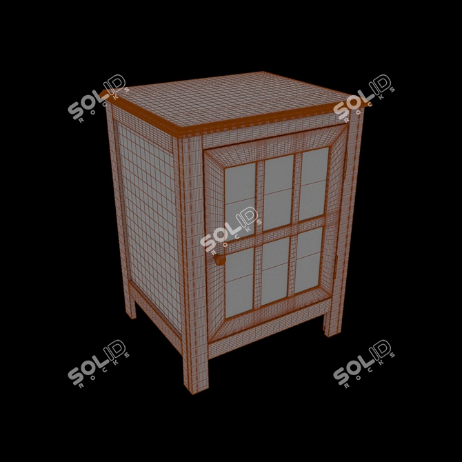 Elegant Glass-Paneled Accent Cabinet 3D model image 6