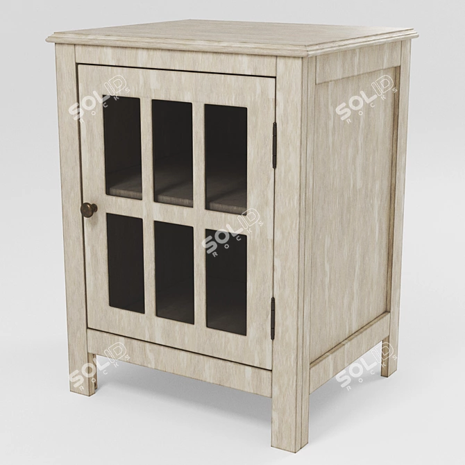 Elegant Glass-Paneled Accent Cabinet 3D model image 8