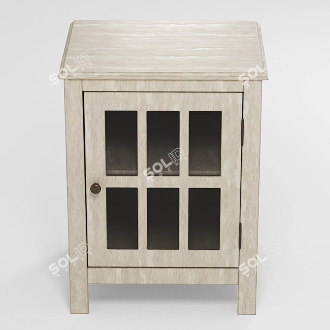 Elegant Glass-Paneled Accent Cabinet 3D model image 10