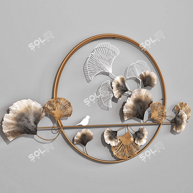 Modern Abstract Metal Wall Decor 3D model image 2