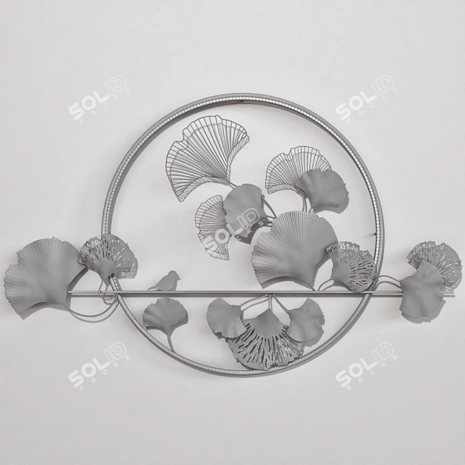 Modern Abstract Metal Wall Decor 3D model image 3