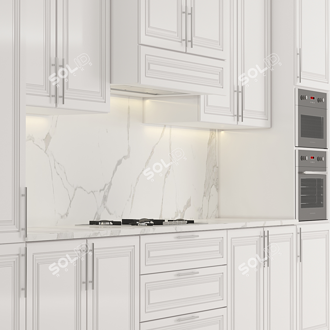 Elegant Kitchen 27: Modern, Millimeter Measurements 3D model image 3