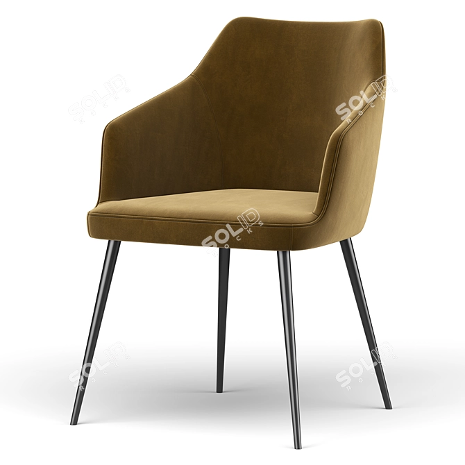 Contemporary Charlie Dining Chair 3D model image 4