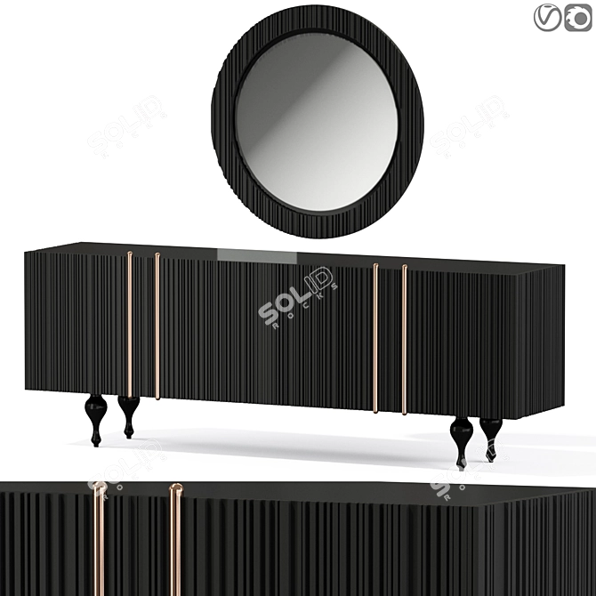 Elegant Mabel Sideboard: Modern, Spacious, Stylish 3D model image 1