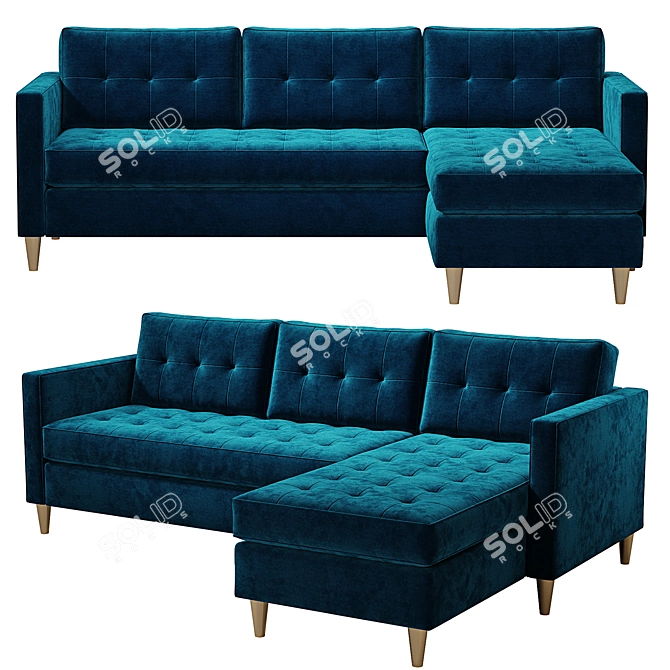 Sagunto Corner Sofa Bed 3D model image 1