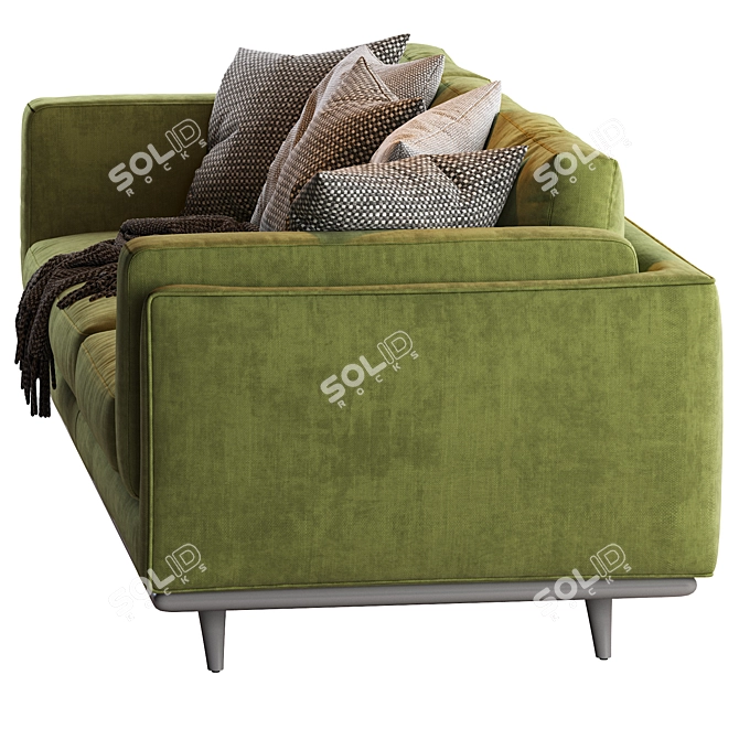 Zander Velvet Sofa: Modern & Stylish Seating 3D model image 4